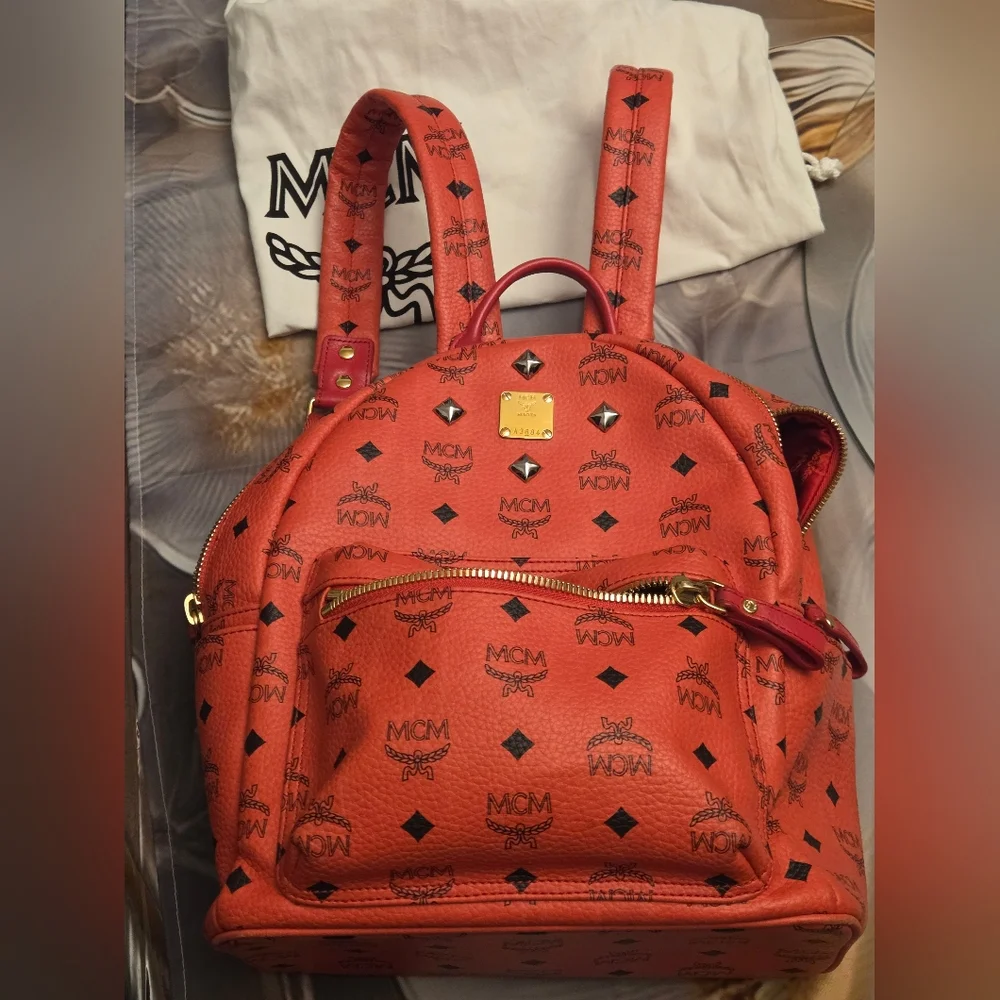 MCM Red Backpack - Picture 1 of 10